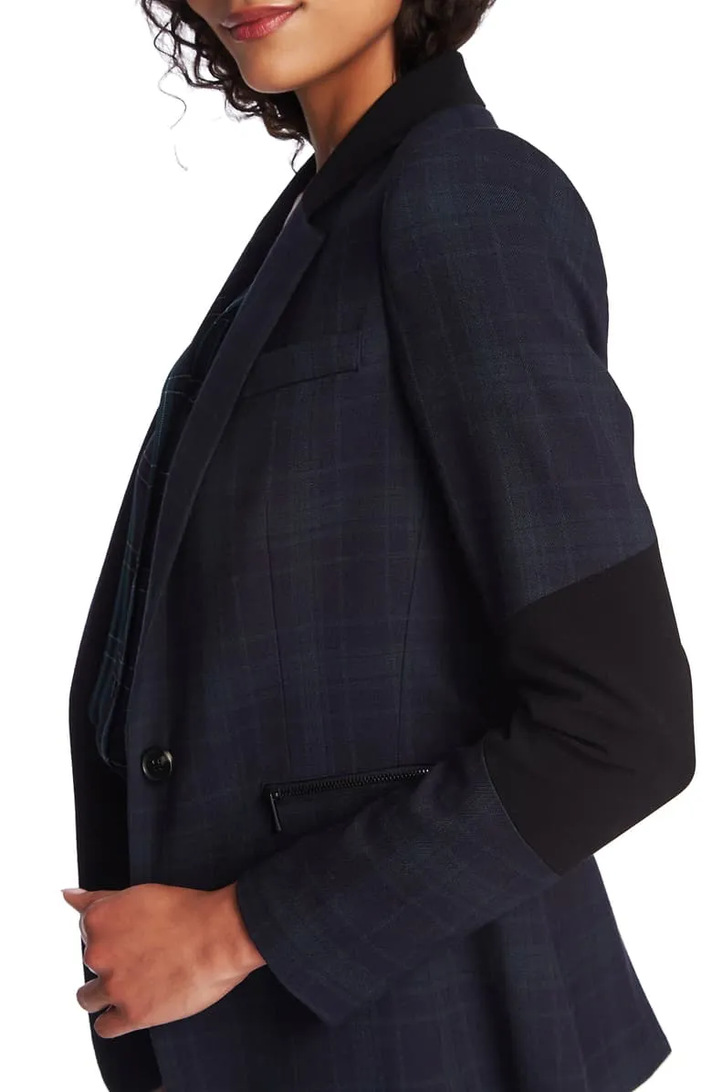 1. State Wild One Contrast Panel Plaid Blazer