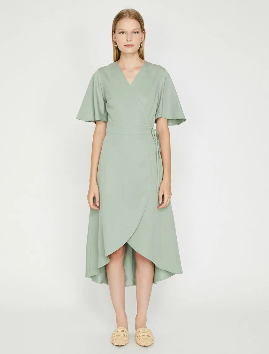 15016 Mint Green Wrap Dress