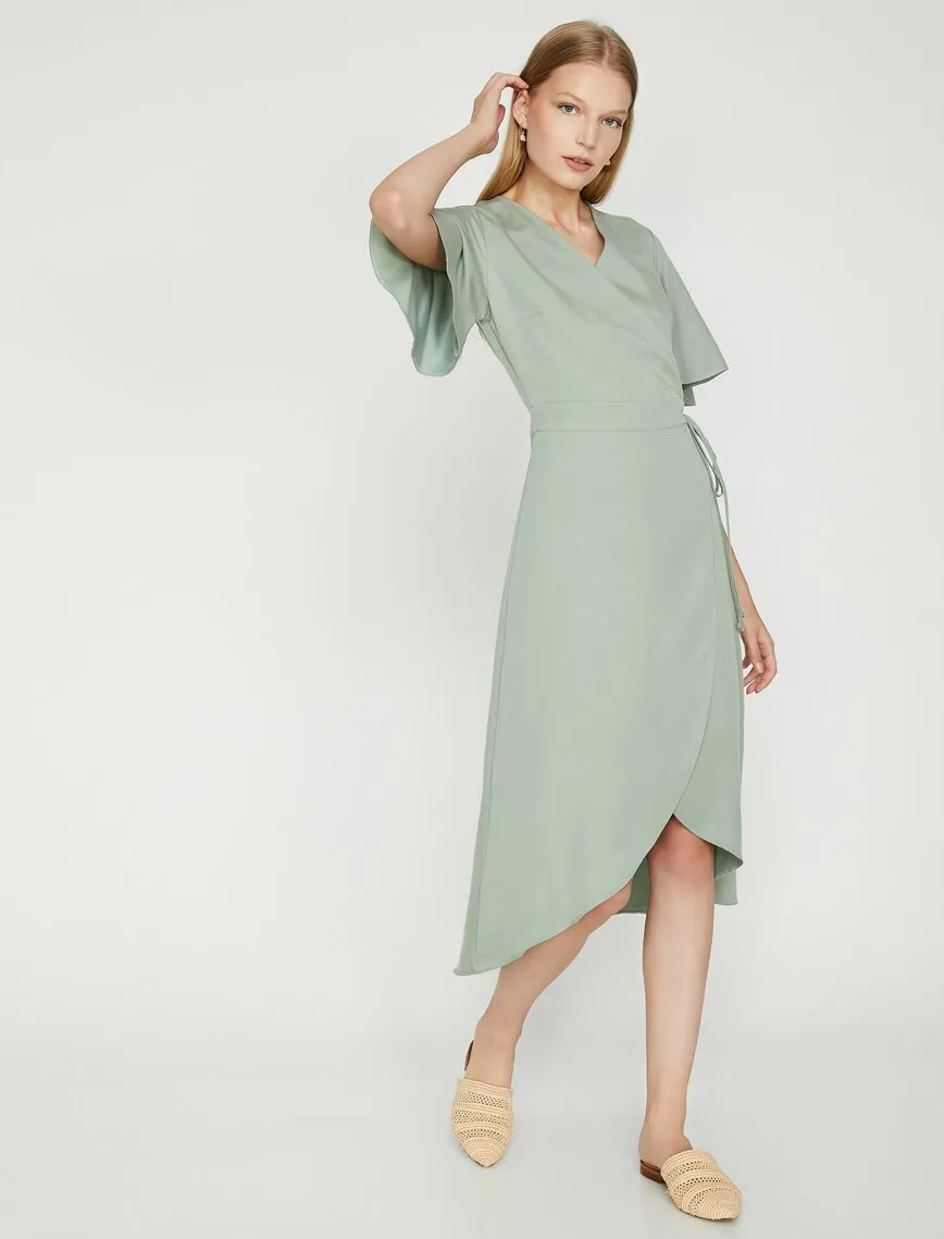 15016 Mint Green Wrap Dress