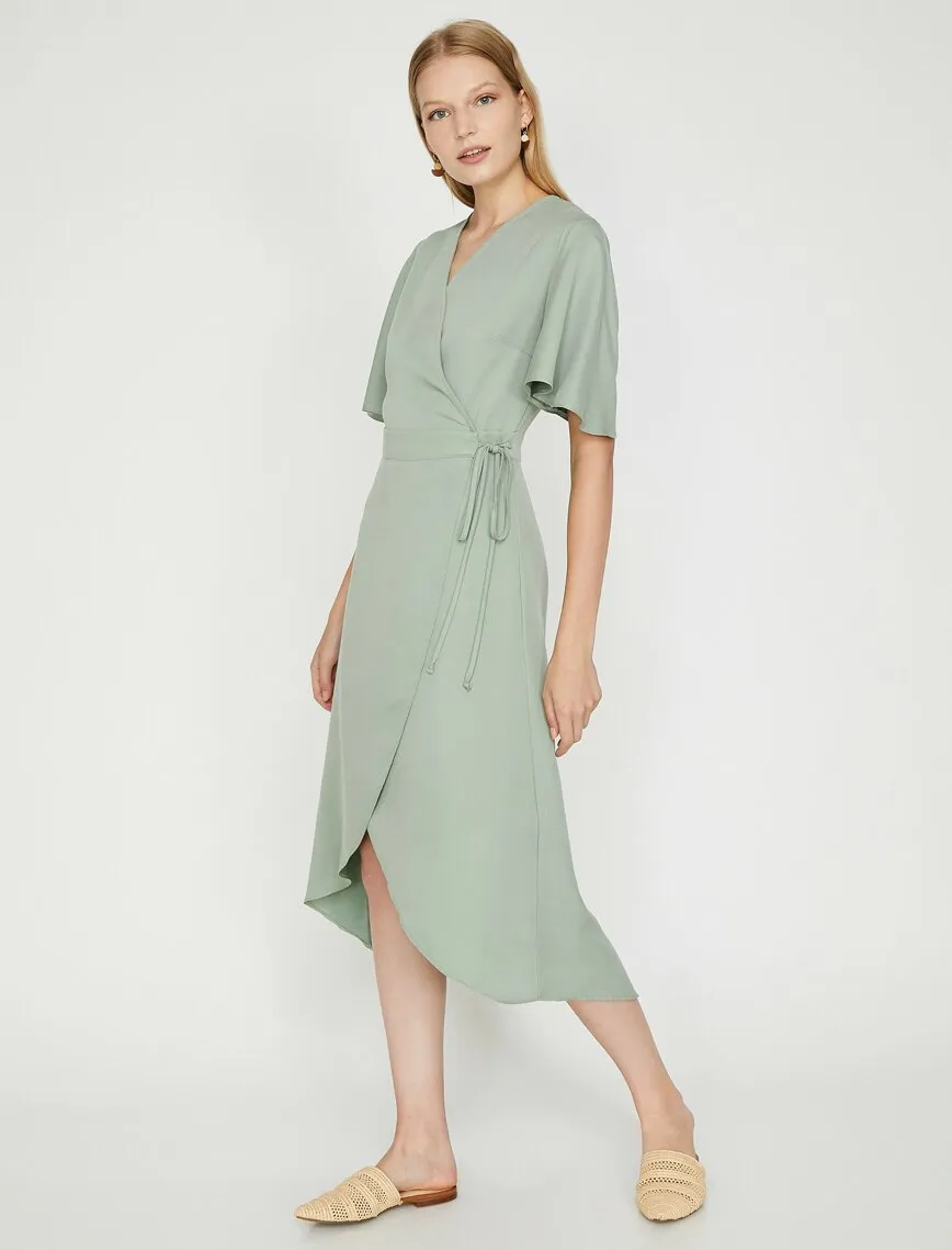 15016 Mint Green Wrap Dress