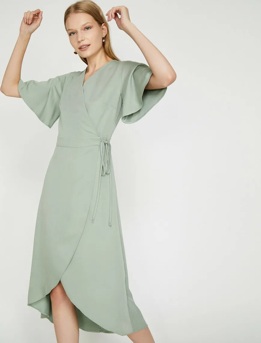 15016 Mint Green Wrap Dress