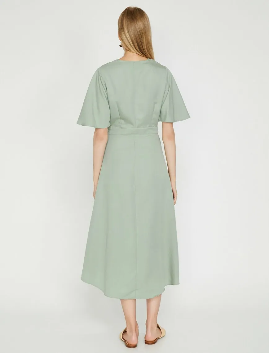 15016 Mint Green Wrap Dress