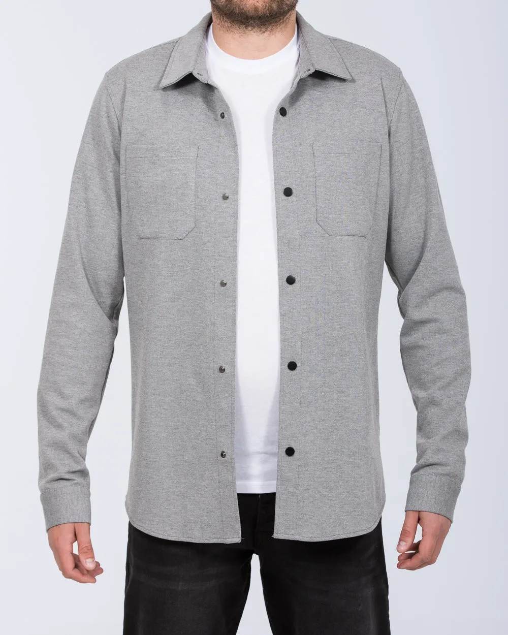 2t Ezra Tall Jersey Shacket (charcoal)