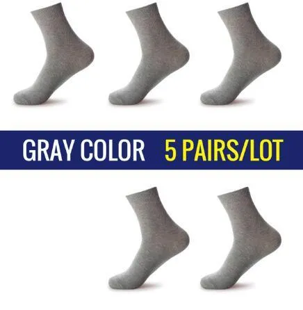 5 Pairs High Quality Casual Men's Business Socks For Men Cotton Brand Crew Autumn Winter Black White Socks