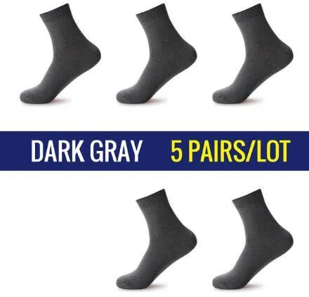 5 Pairs High Quality Casual Men's Business Socks For Men Cotton Brand Crew Autumn Winter Black White Socks