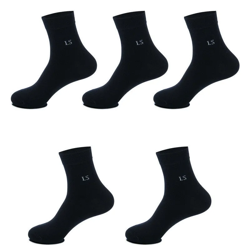 5 Pairs High Quality Casual Men's Business Socks For Men Cotton Brand Crew Autumn Winter Black White Socks