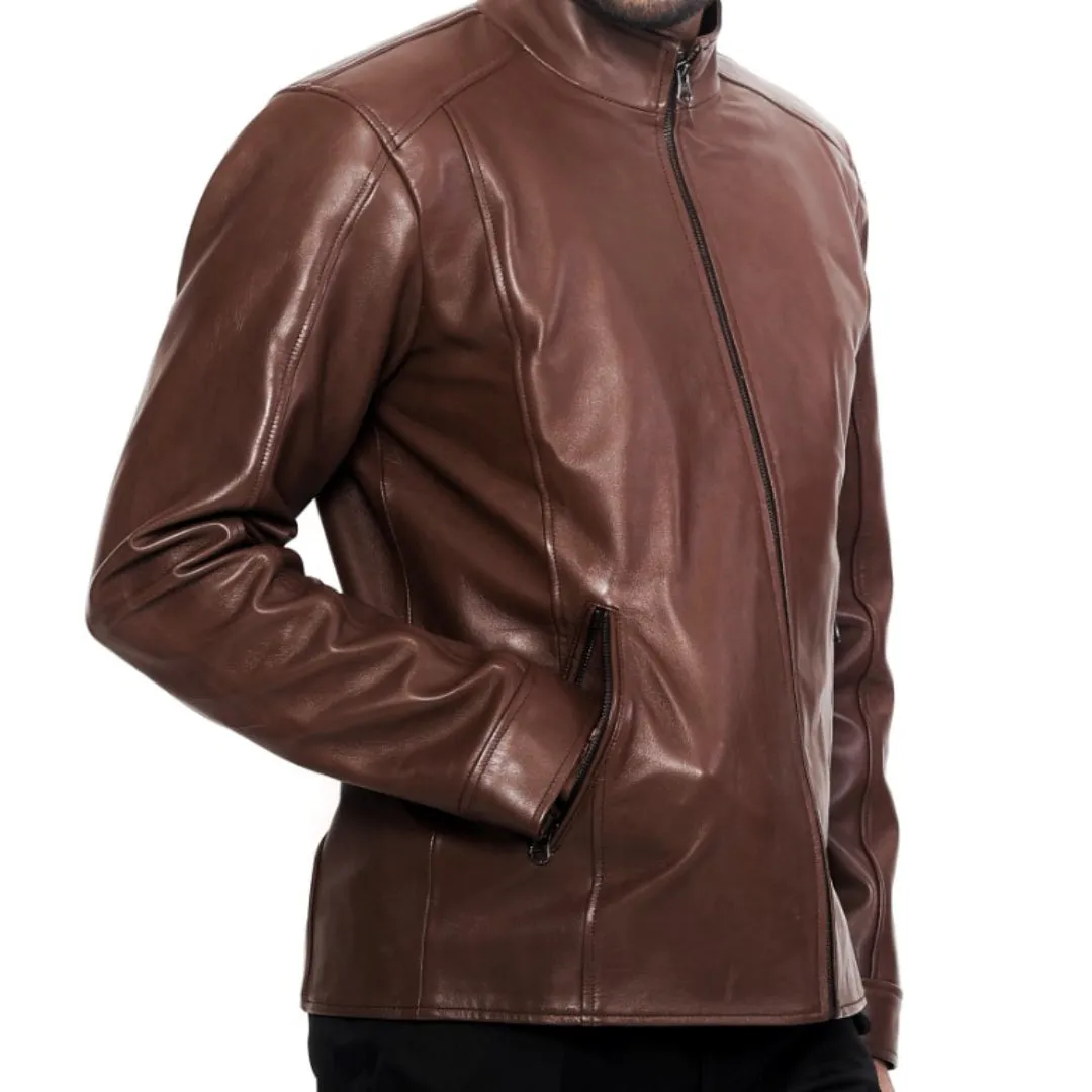 90 Feet Shukran Lightweight Premium Leather Zipped Jacket