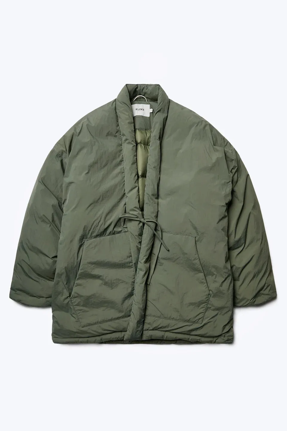 Abeyance Quilted Wrap Coat - Olive