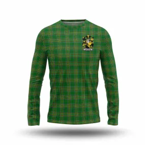 Abraham Irish Clan Tartan Long Sleeve T-Shirt with Coat of Arms