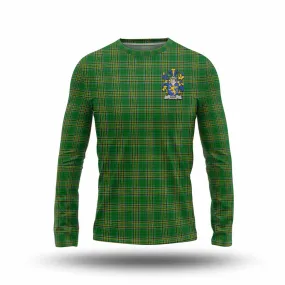 Agar Irish Clan Tartan Long Sleeve T-Shirt with Coat of Arms