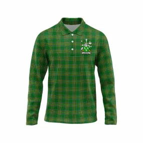 Aherne Irish Clan Tartan Long Sleeve Polo Shirt with Coat of Arms