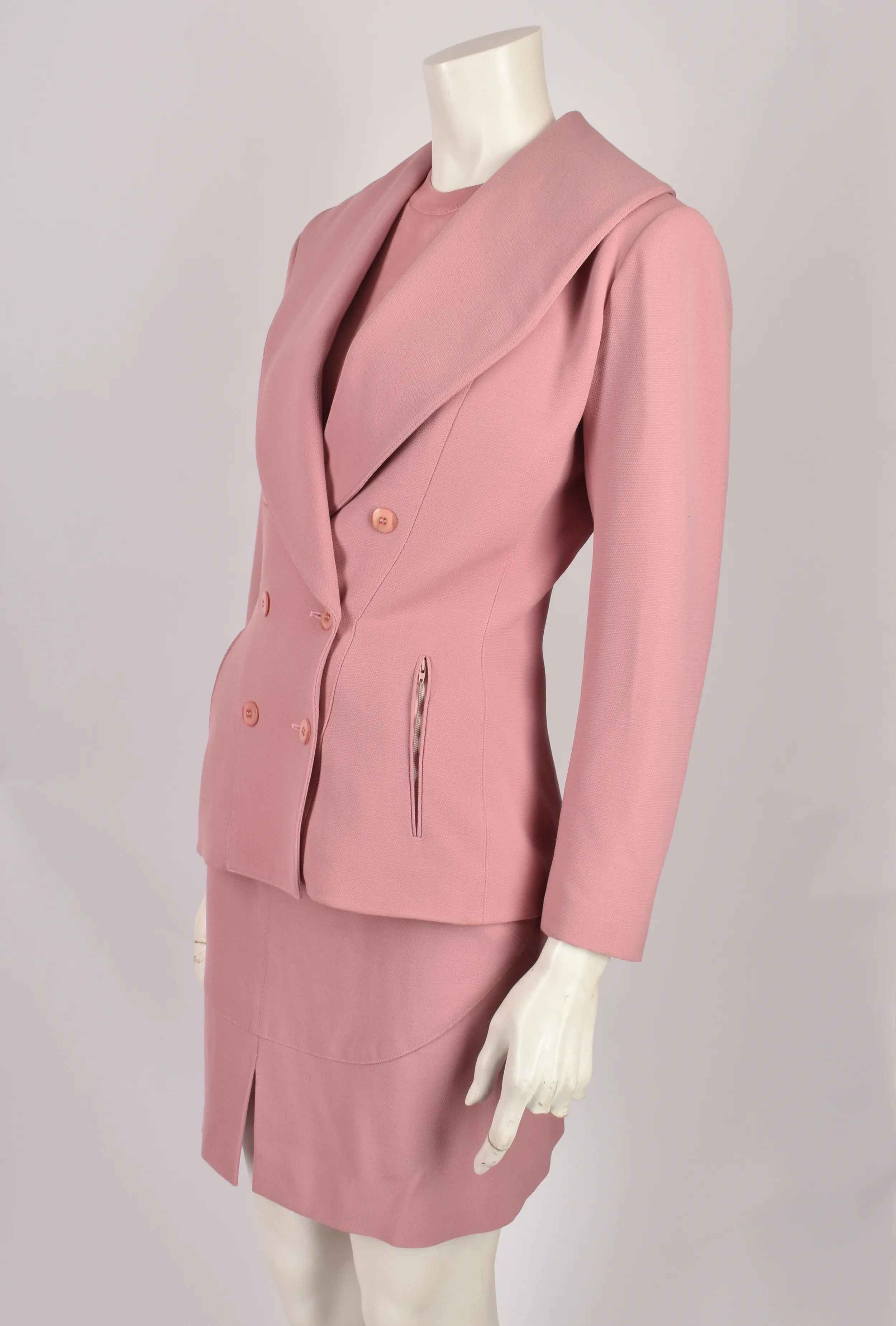 ALAIA A/W 1990 RUNWAY BLUSH PINK 5-PIECE SUIT