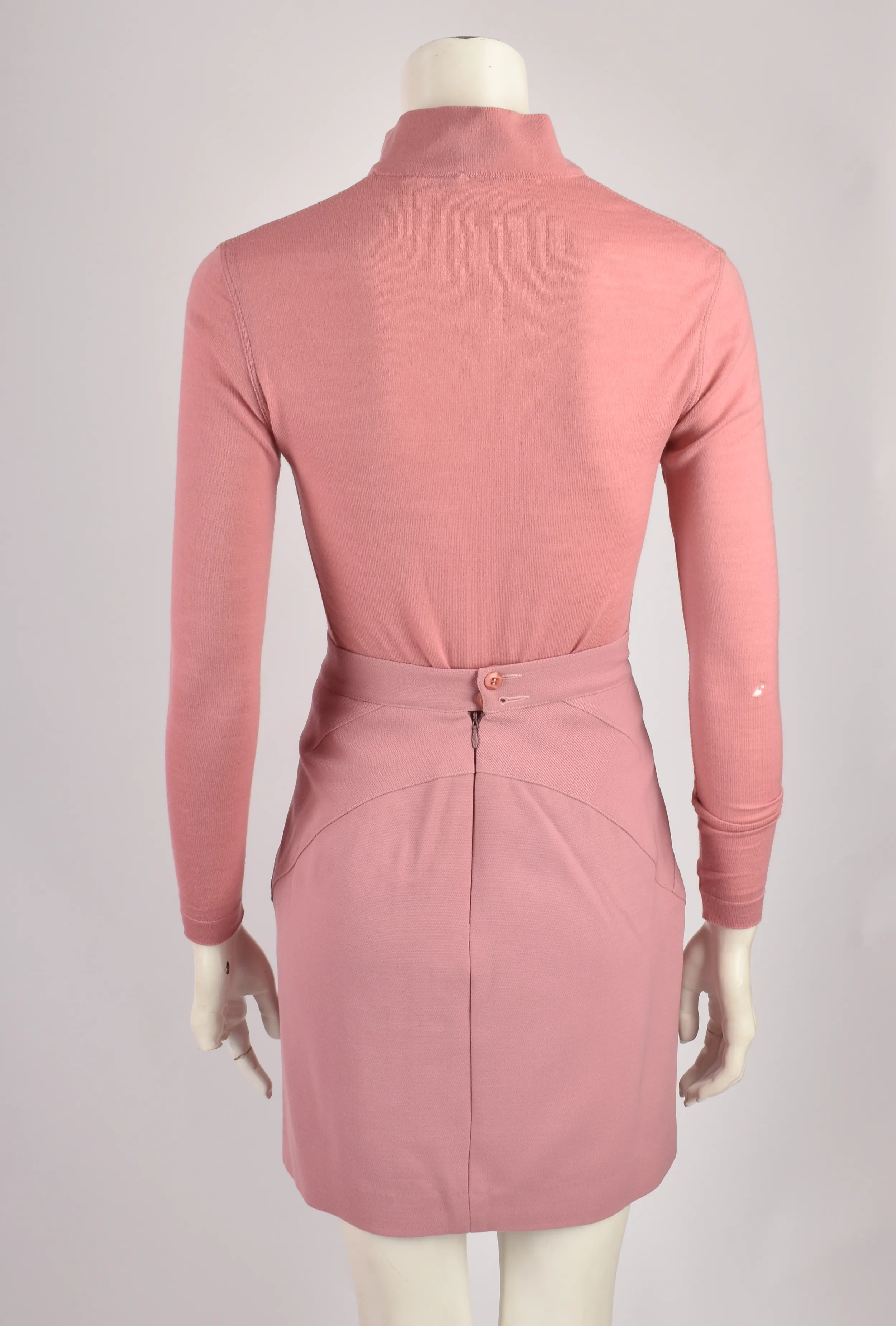 ALAIA A/W 1990 RUNWAY BLUSH PINK 5-PIECE SUIT