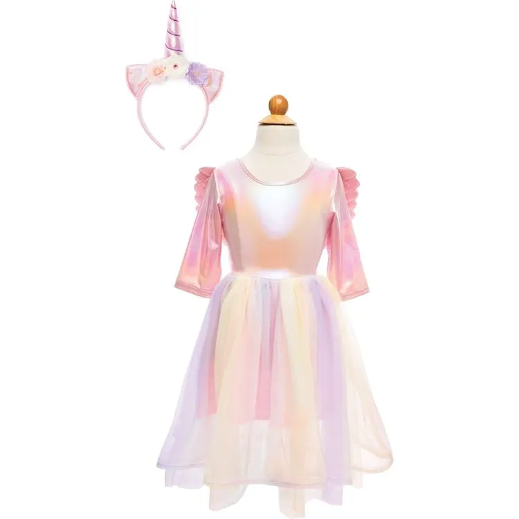 Alicorn Dress with Wings & Headband- Size 5-6 Years