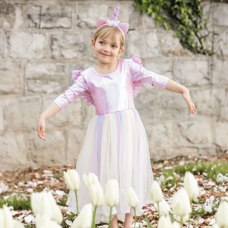 Alicorn Dress with Wings & Headband- Size 5-6 Years