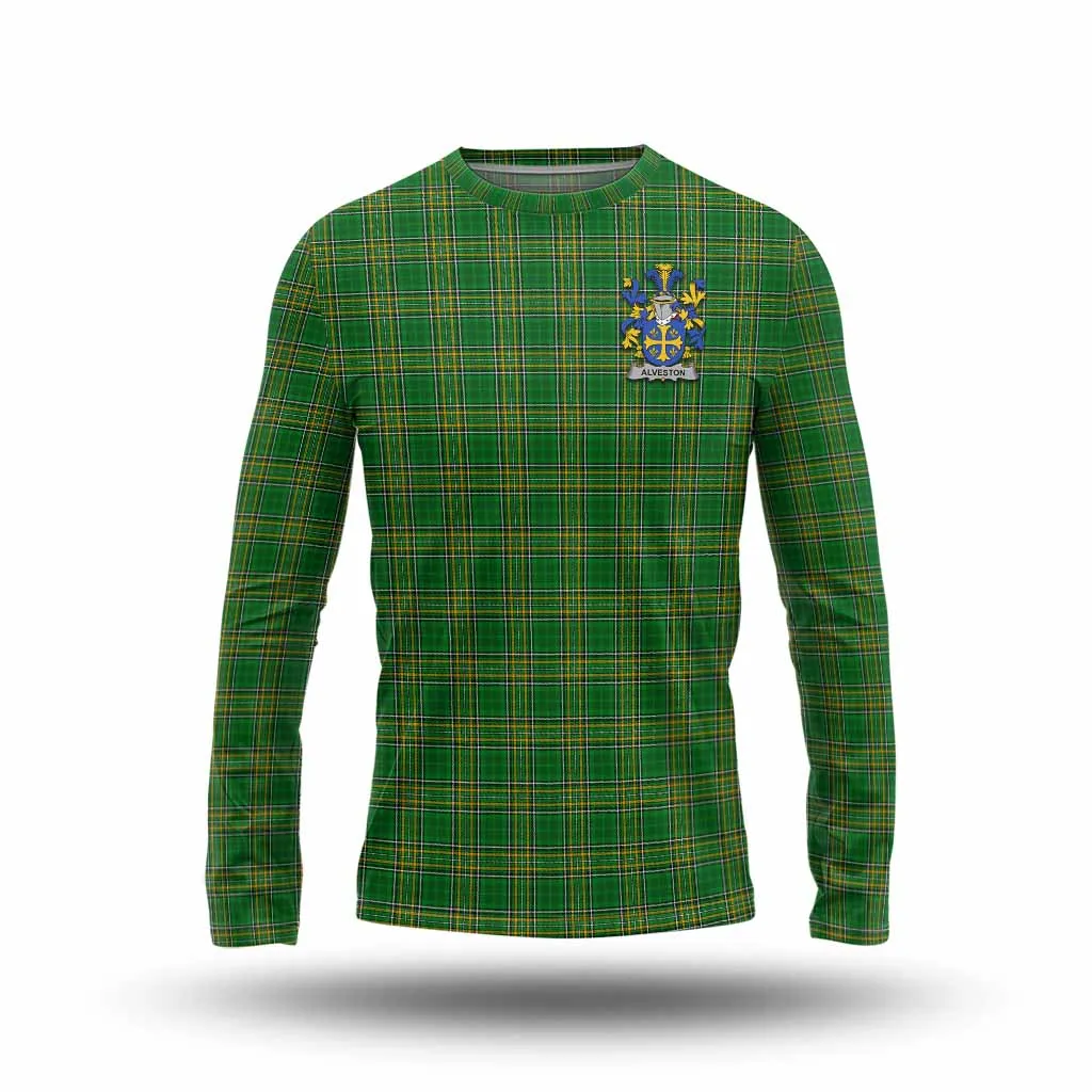 Alveston Irish Clan Tartan Long Sleeve T-Shirt with Coat of Arms