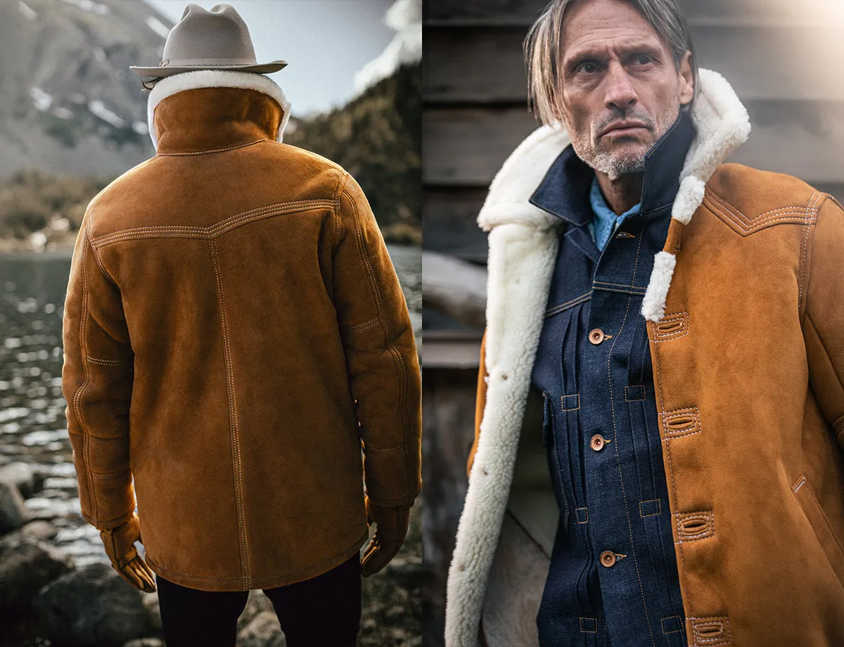 &SONS Aspen Shearling Coat Tan