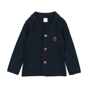 Analogie Navy Crest Knit Blazer