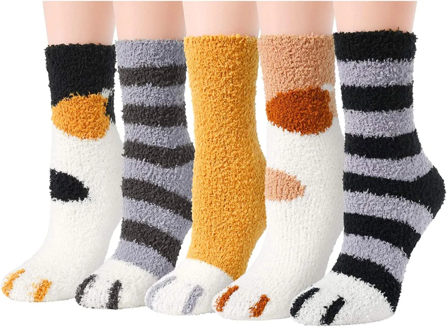 Animal Paws Socks for Women and Girls  Striped