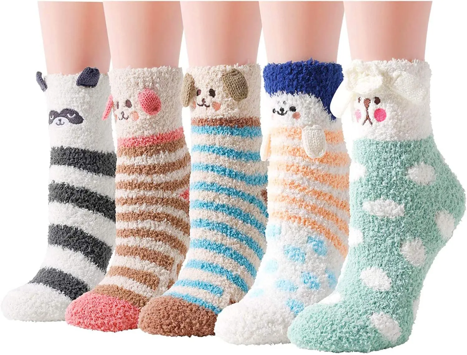 Animal Paws Socks for Women and Girls  Striped