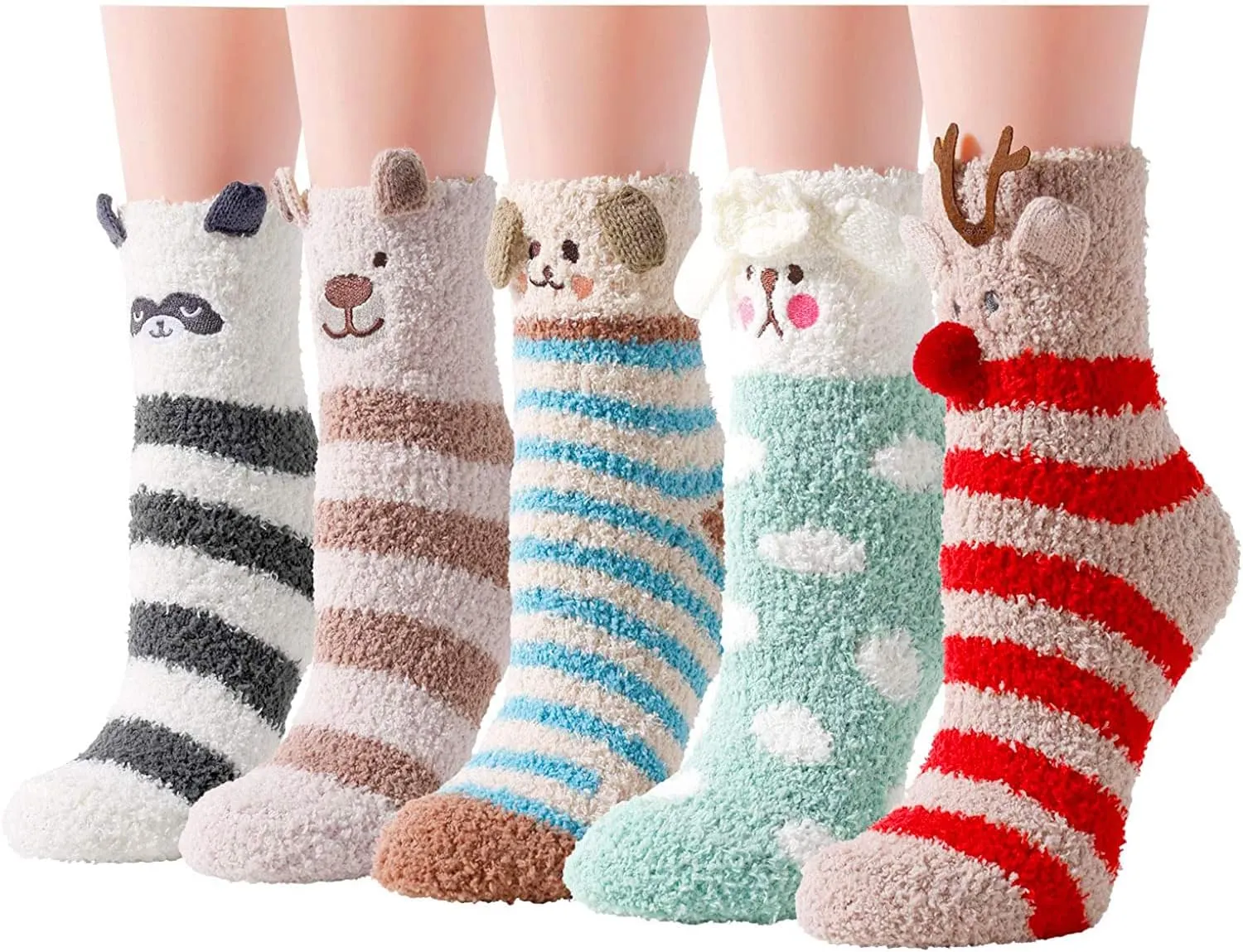 Animal Paws Socks for Women and Girls  Striped