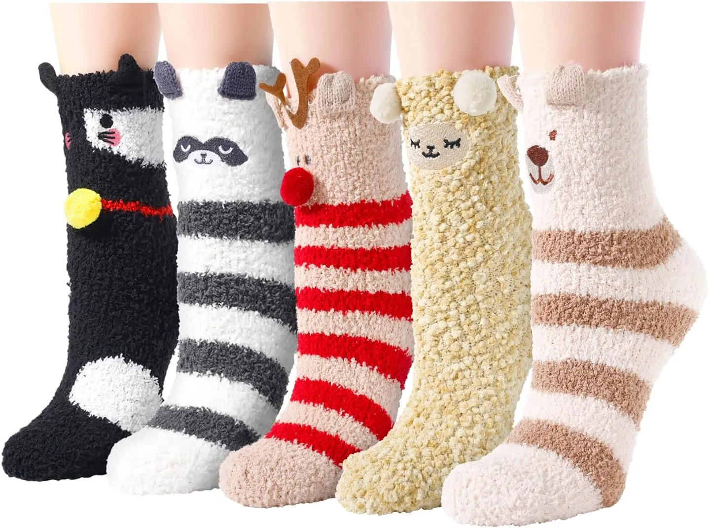 Animal Paws Socks for Women and Girls  Striped