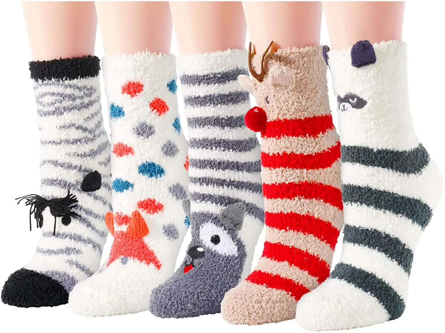 Animal Paws Socks for Women and Girls  Striped