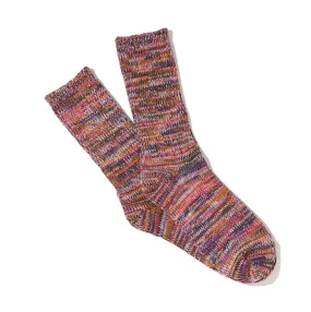 Anonymous Ism 5 Colour Mix Crew Sock - Purple