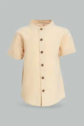 Baby Boys Beige Henley Shirt