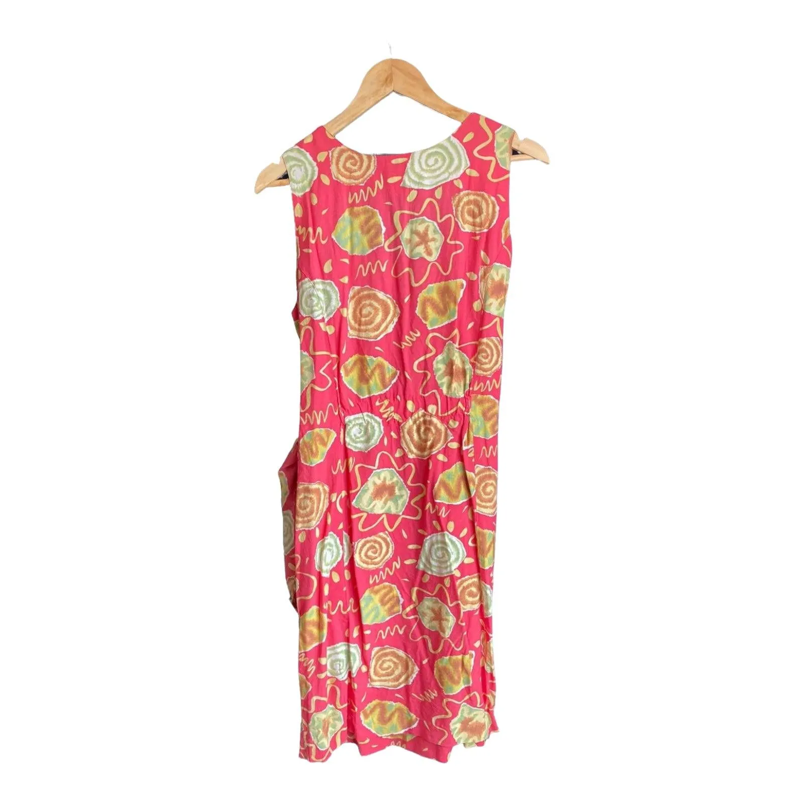 Balloon Paris Coral patterned Sleeveless Dress size 42 UK Size 14