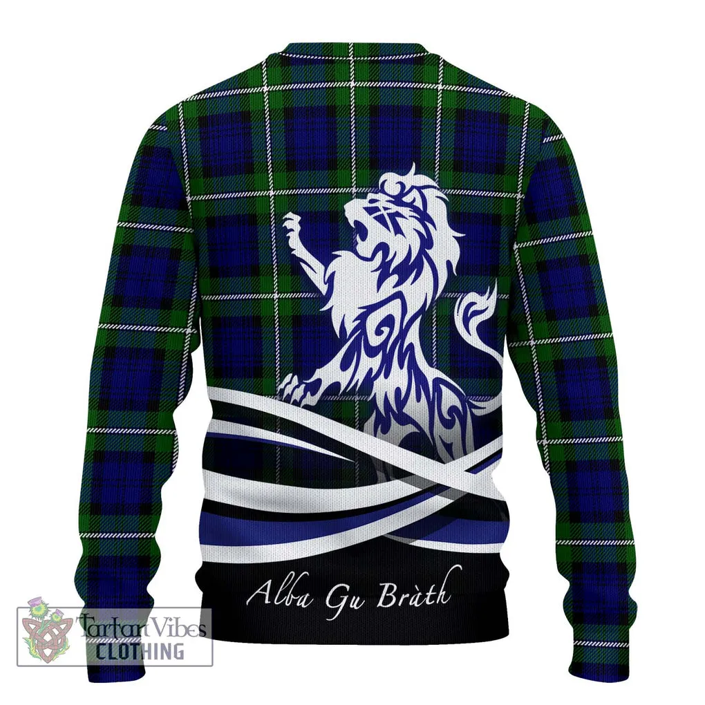 Bannerman Tartan Ugly Sweater with Alba Gu Brath Regal Lion Emblem