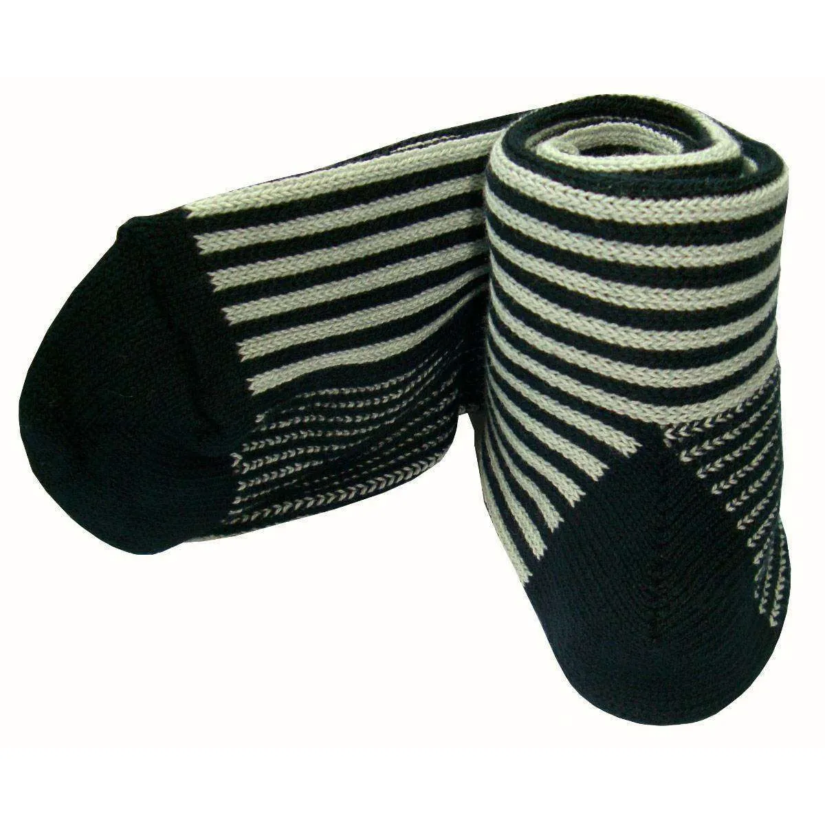 Bassin and Brown Vertical Stripe Midcalf Socks - Black/Grey