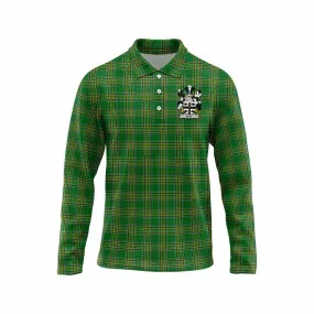 Batt Irish Clan Tartan Long Sleeve Polo Shirt with Coat of Arms