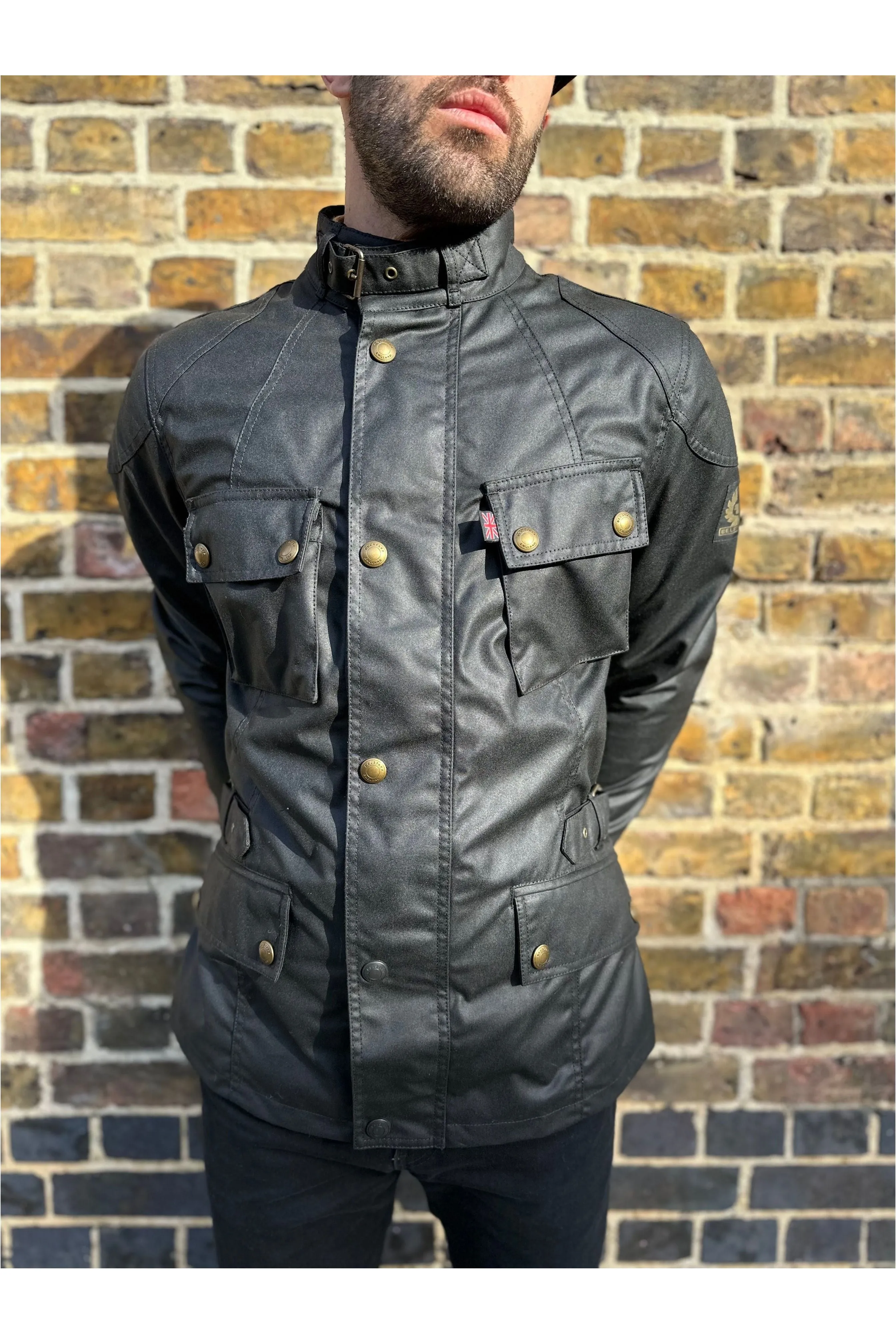 Belstaff - Crosby  Motorcycle Waxed Cotton Black - Jacket