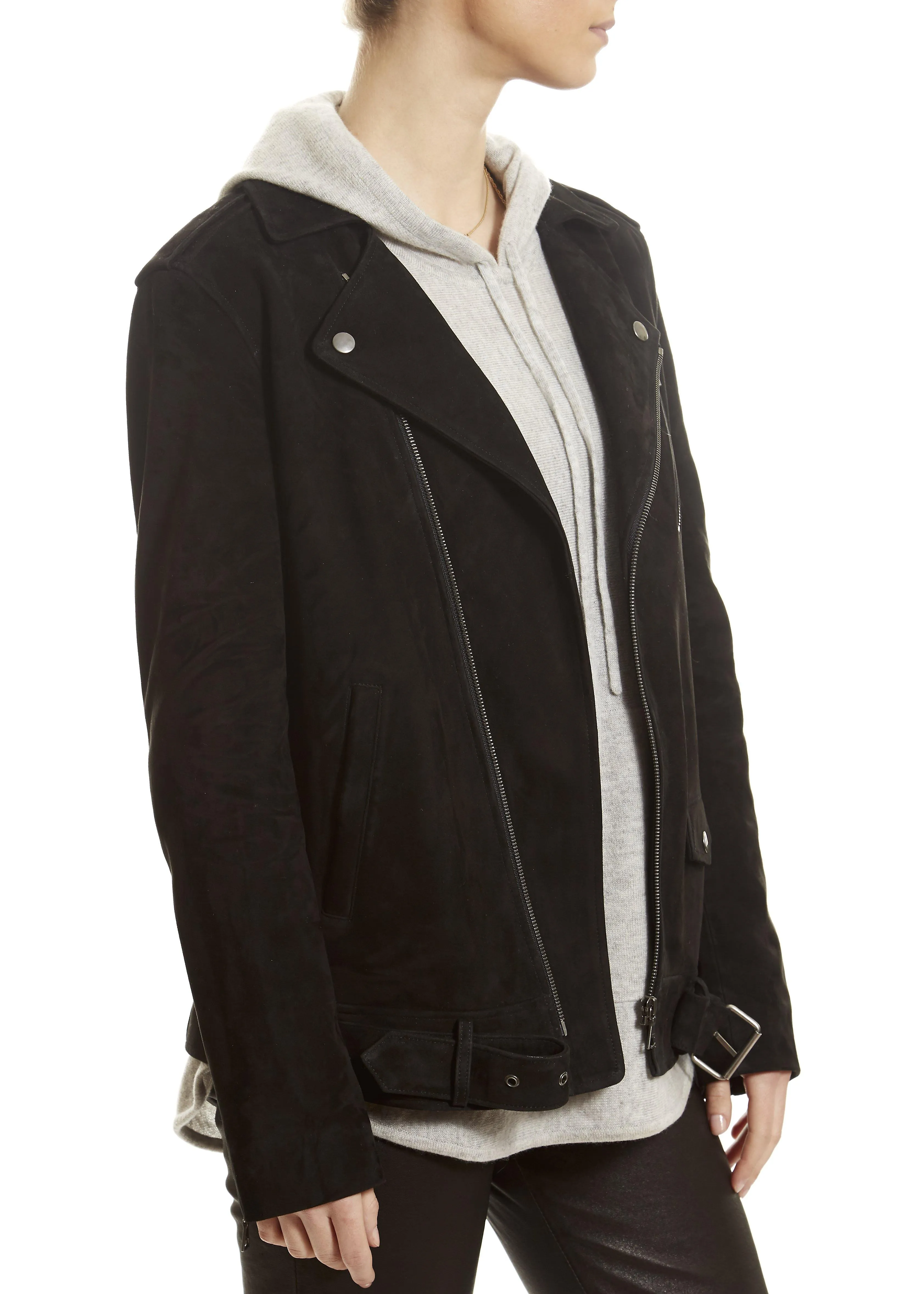 Black Biker Suede Jacket