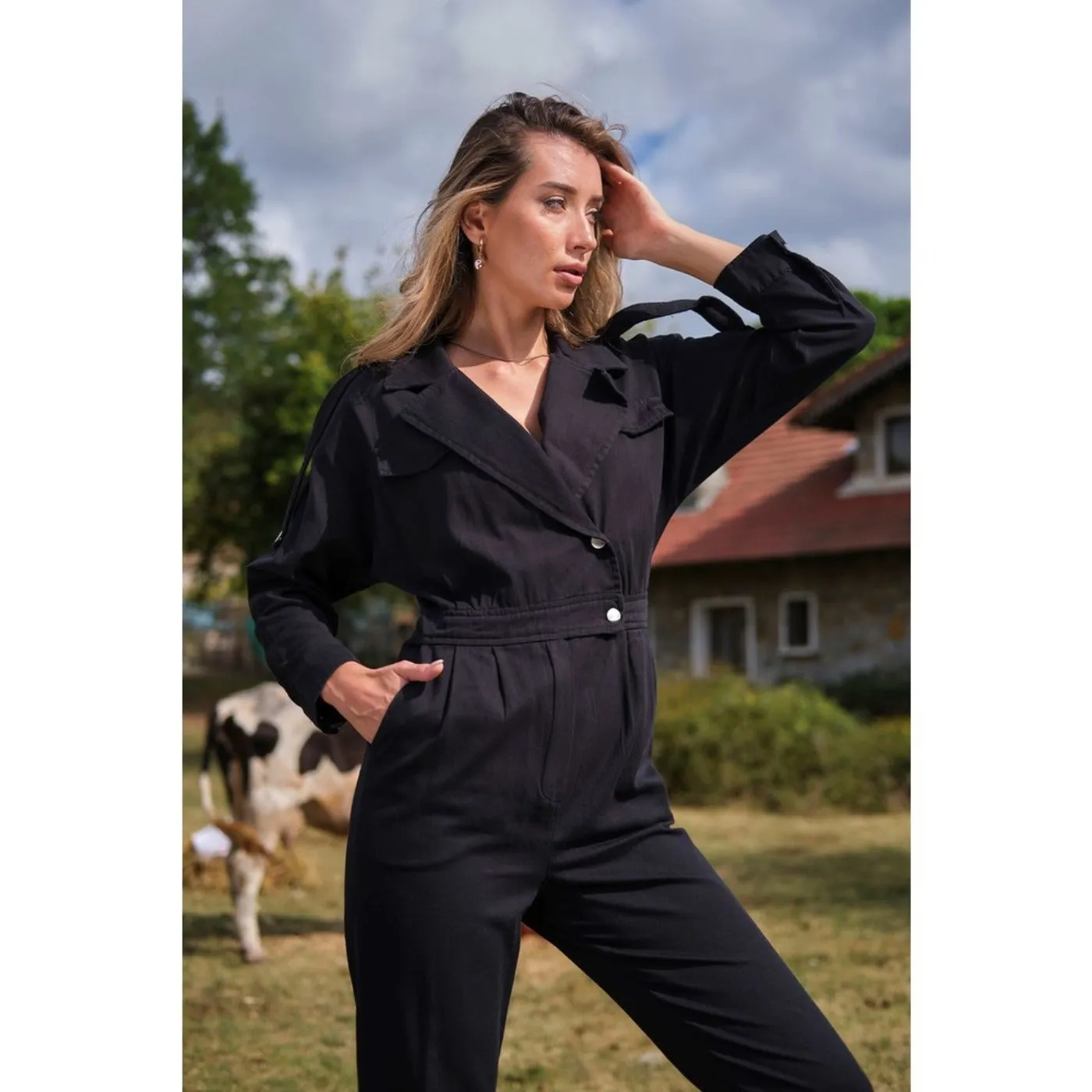 Black Blazer Jumpsuit