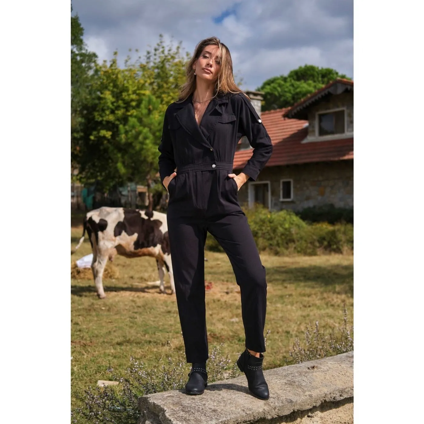 Black Blazer Jumpsuit