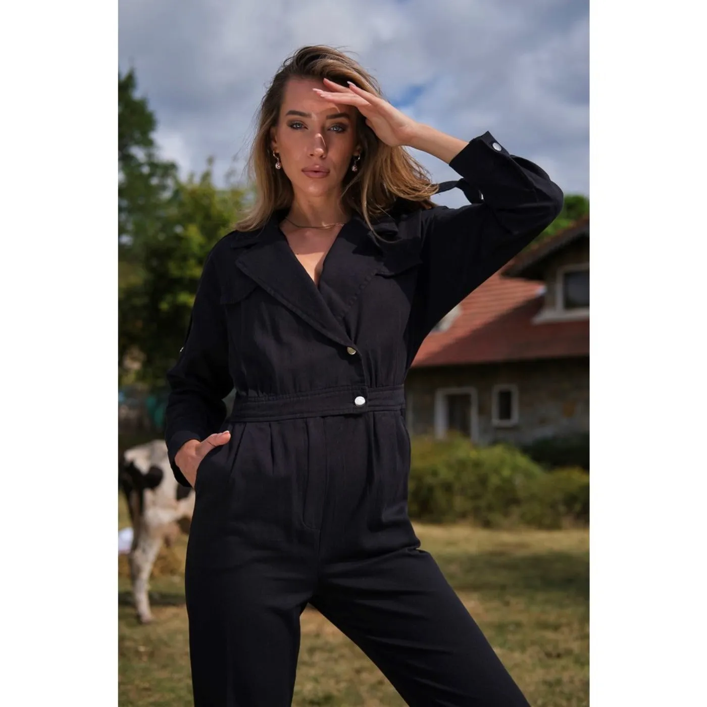 Black Blazer Jumpsuit