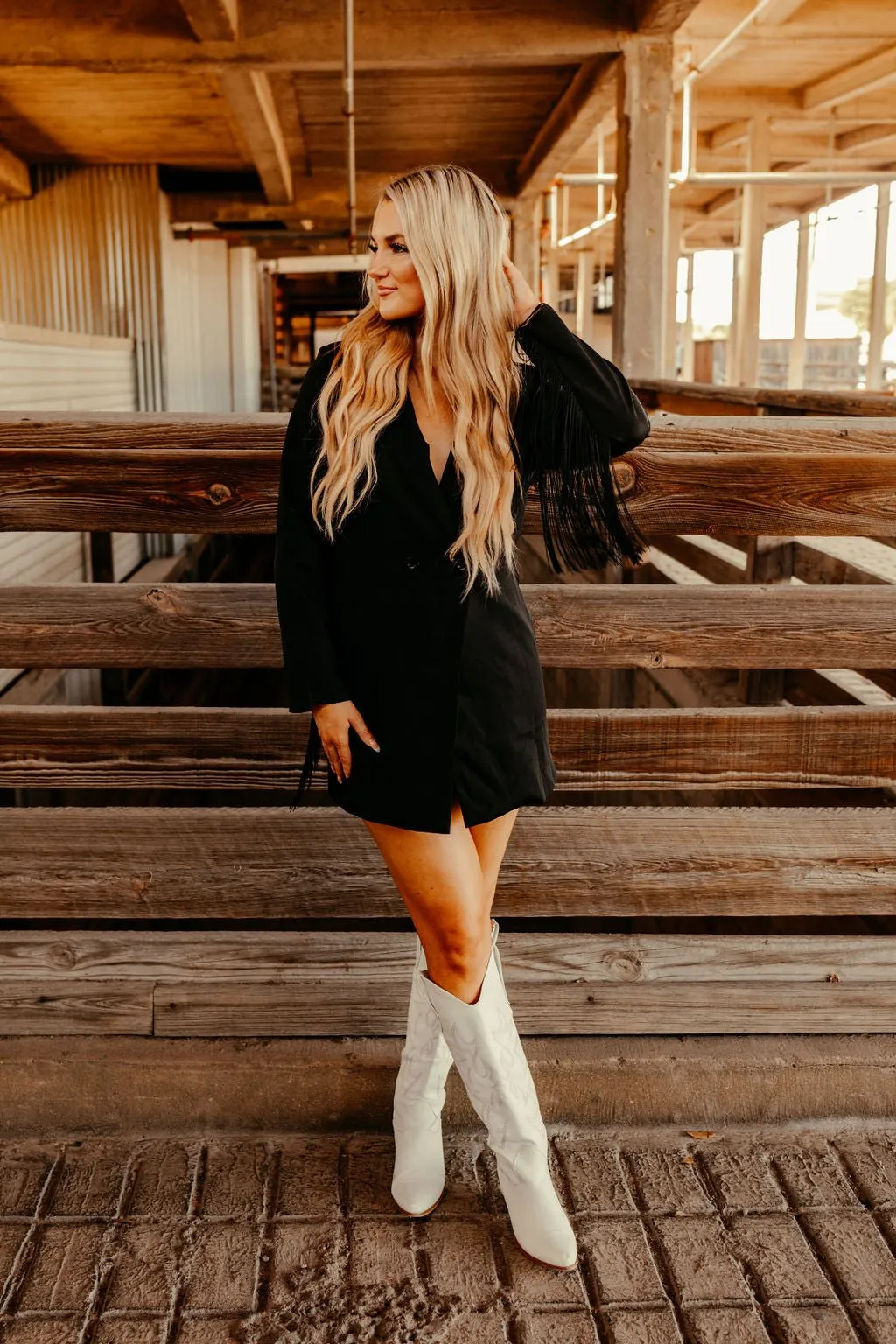 Black Fringe Rodeo Blazer Dress