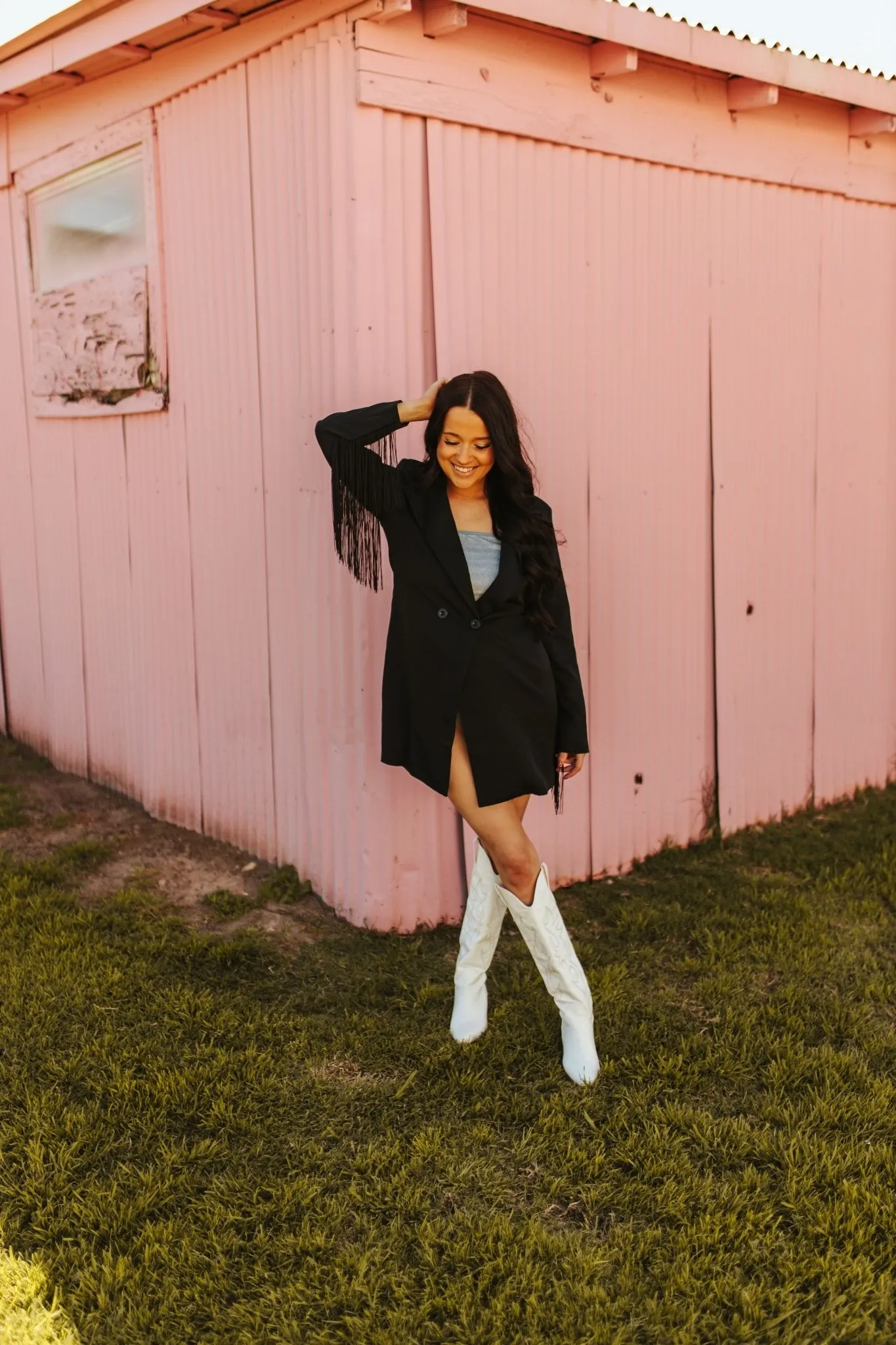 Black Fringe Rodeo Blazer Dress