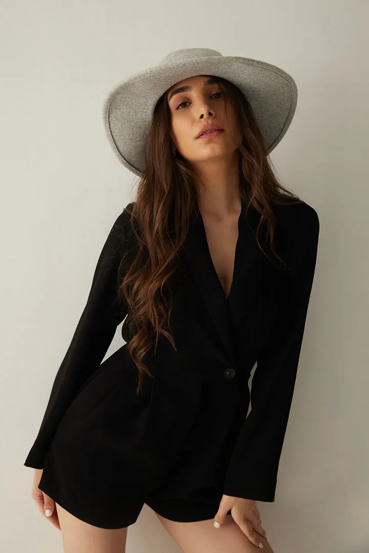 Black Full sleeves Short Jumpsuit