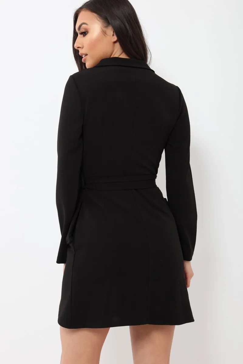 Black Zip Front Blazer - Isla