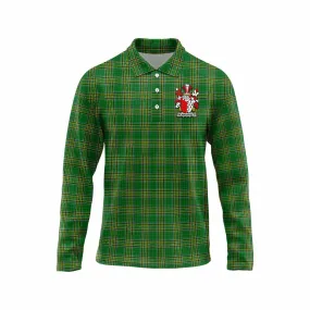 Blanchfield Irish Clan Tartan Long Sleeve Polo Shirt with Coat of Arms