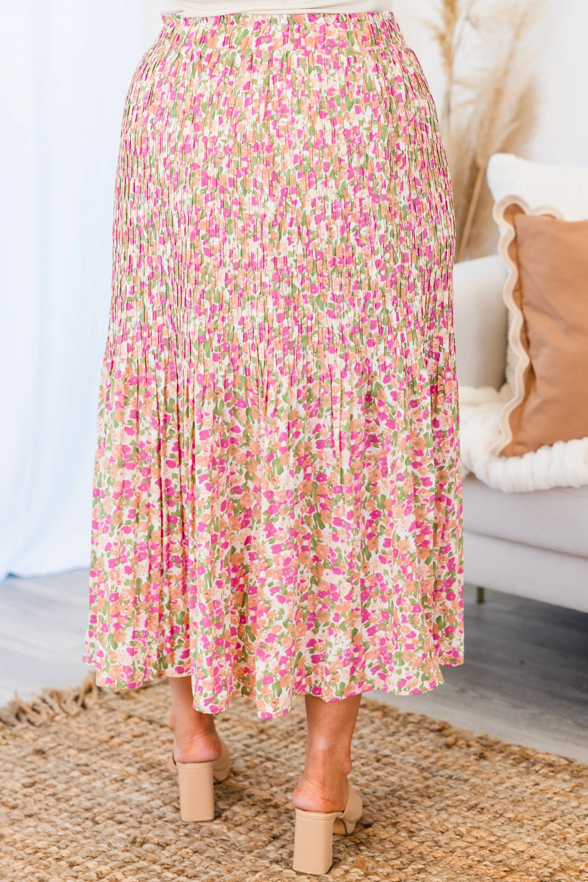 Blissful Strolls Skirt, Pink Mix