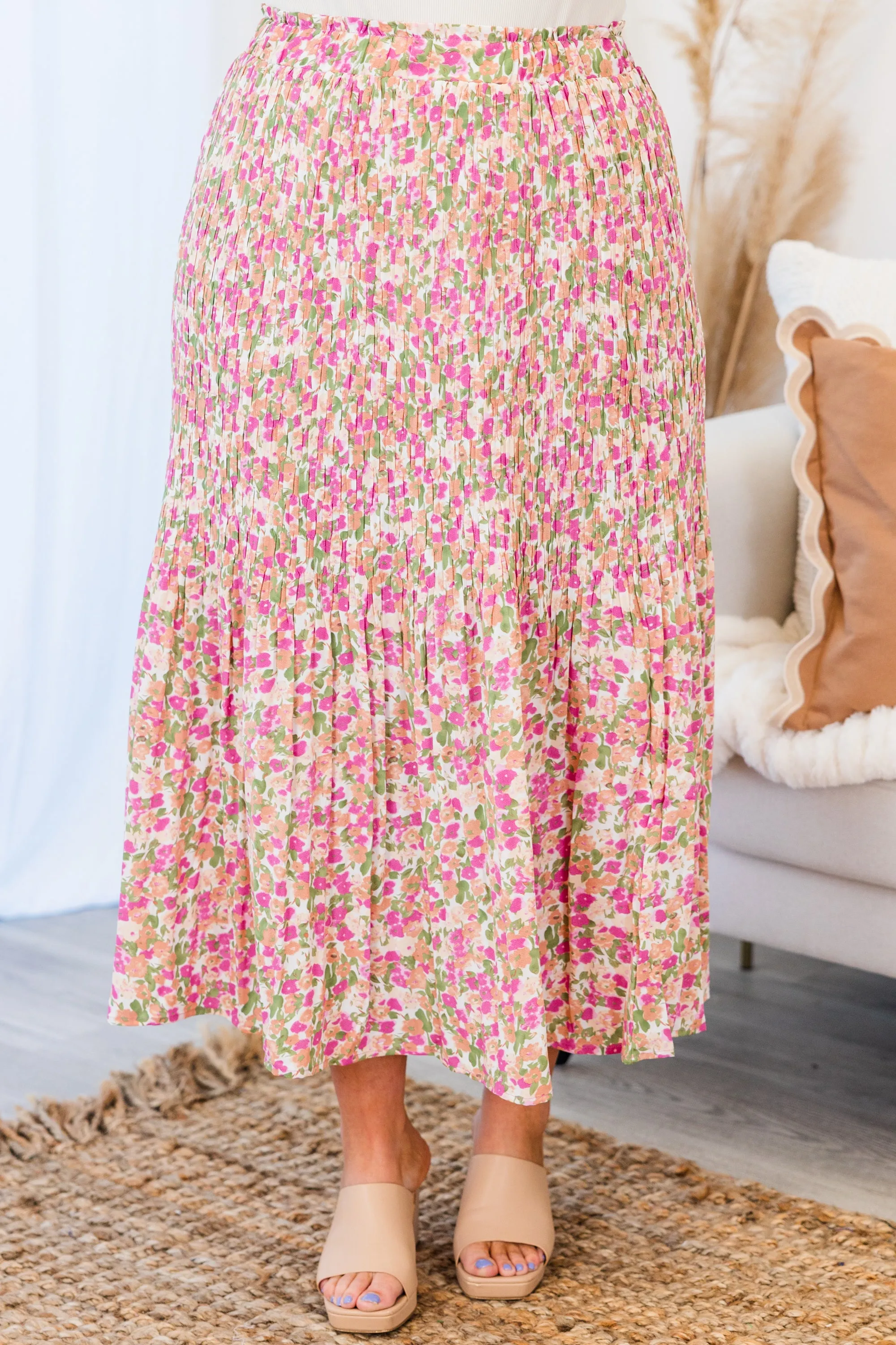 Blissful Strolls Skirt, Pink Mix