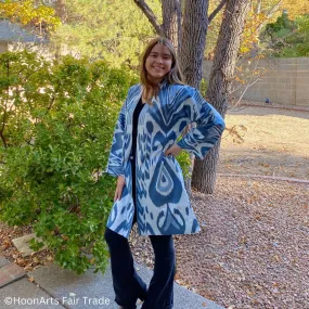 Blue Medley Ikat Kimono Jacket