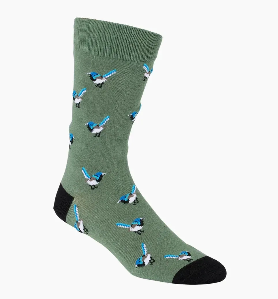 Blue Wren Men's Bamboo Socks