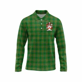 Bond Irish Clan Tartan Long Sleeve Polo Shirt with Coat of Arms