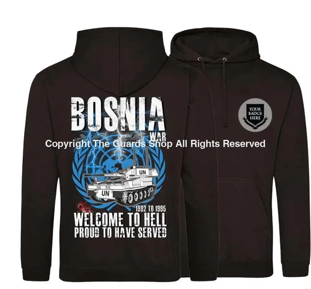 BOSNIA WELCOME TO HELL CVRT Double Side Printed Hoodie