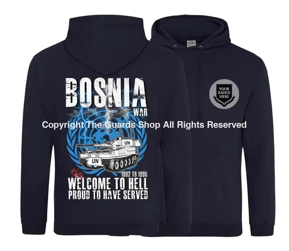 BOSNIA WELCOME TO HELL CVRT Double Side Printed Hoodie